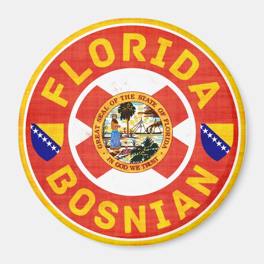 Florida Bosnian-Amerikaanse Fridge Magnet Magneet (Voorkant)