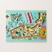 Florida Briefkaart Kaart 11x14 Jigsaw Puzzel (Horizontaal)