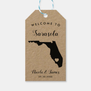 Florida bruiloft welkomsttas Labels voor hotelgast Cadeaulabel