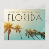 Florida Budget Beach Wedding Save the Date Aankondigingskaart (Voorkant)