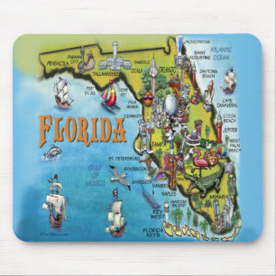 Florida Cartoon Map Muismat