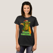 Florida Christmas Alligator Wearing Santa Hat Vaca T-shirt (Voorkant volledig)