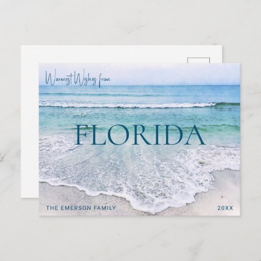 FLORIDA CHRISTMAS CARD | BRIEFKAART BEACH THEMED (Voorkant / Achterkant)