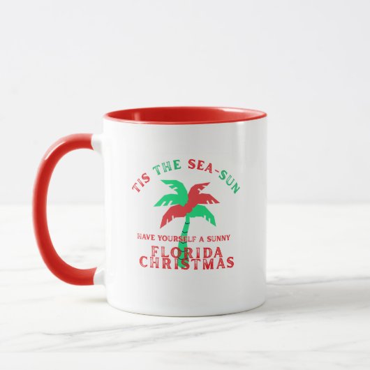 Florida Christmas Coffee Mug - Tis The Sea-Sun (Gauche)