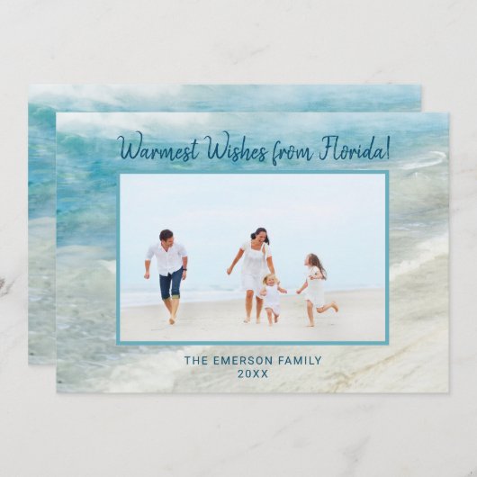 FLORIDA CHRISTMAS KAART | VAKANTIE STRAND FOTOKAAR (Voorkant / Achterkant)