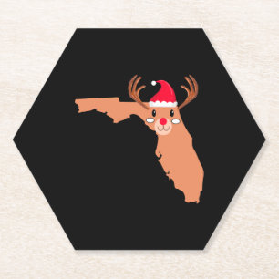 FLORIDA Christmas Pet Antler Rode neus rendieren Kartonnen Onderzetters