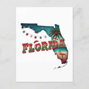 Florida Christmas State Kaart Illustratie Vakantie