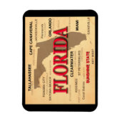 Florida Cities and Towns State Pride Map Magneet (Verticaal)