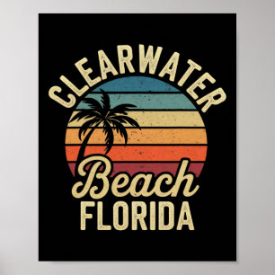Florida Clear Water Beach Vakantie Souvenirs Famil Poster
