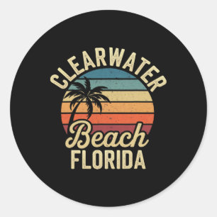 Florida Clear Water Beach Vakantie Souvenirs Famil Ronde Sticker