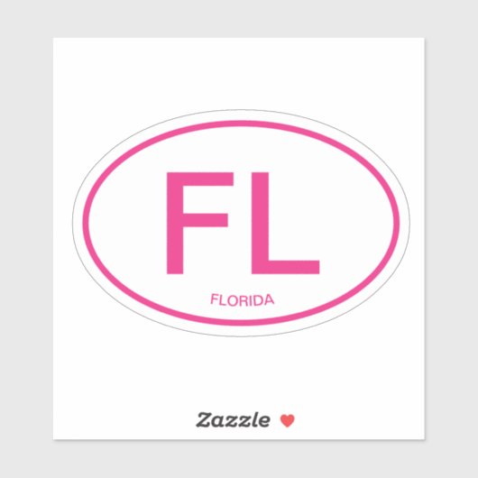 Florida code d'état oval vinyle autocollant - FL (Feuille)