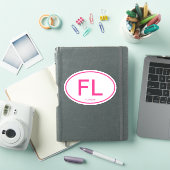 Florida code d'état oval vinyle autocollant - FL (Couverture iPad)