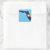 Florida Colorado drapeau carré autocollant étiquet (Sac)