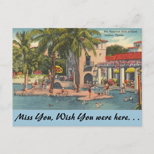 Florida, Coral Gables, Venetian Pool Briefkaart (Voorkant)