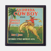 Florida Cowboy Merk Sinaasappels en Grapefruit Lab Magneet (Voorkant)