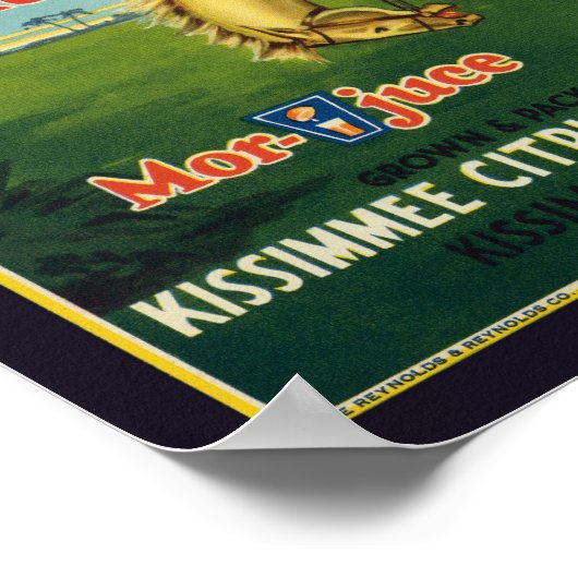 Florida Cowboy Merk Sinaasappels en Grapefruit Lab Poster (Hoek)