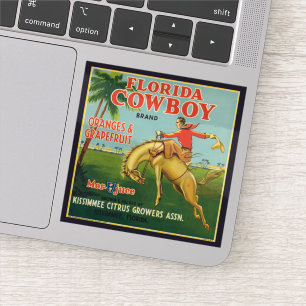 Florida Cowboy Merk Sinaasappels en Grapefruit Lab Sticker