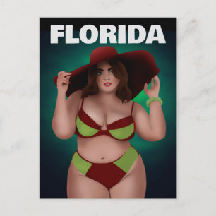 FLORIDA CURVY BBW ART FEMME BIKINI GIRL CARTES POS