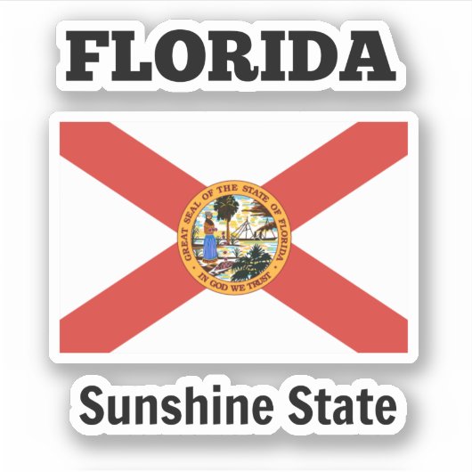 Florida, de Sunshine State, vlag Sticker (Voorkant)