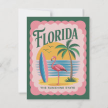 Florida De Zonneschijn Staat Vintage Flamingo Stra