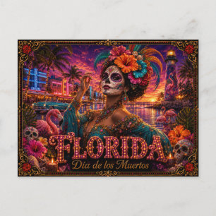 Florida Día de los Muertos Retro Briefkaart