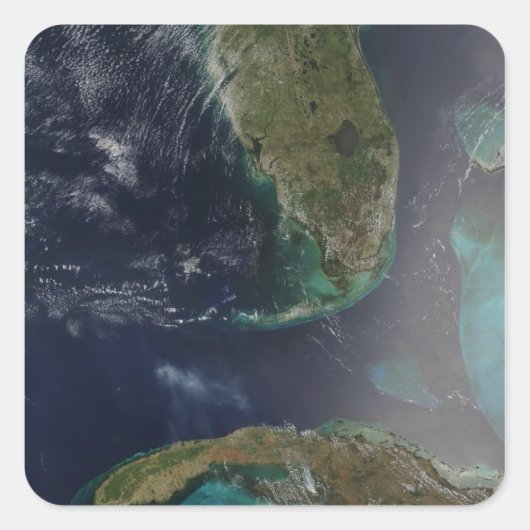 Florida en Cuba Vierkante Sticker (Voorkant)