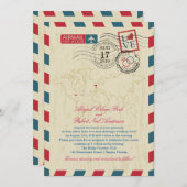 Florida & Engeland  luchtpost bruiloft Kaart (Voorkant / Achterkant)