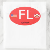Florida* euro-stijl ovale bumperSticker Ovale Sticker (Tas)