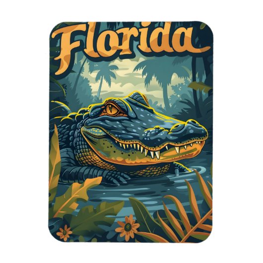 Florida Everglades Alligator  Magneet (Verticaal)