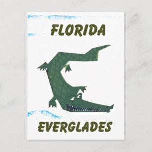 Florida Everglades Alligator vakantie art. Briefkaart