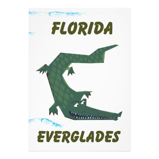 Florida Everglades Alligator vakantie art. Foto Afdruk (Voorkant)
