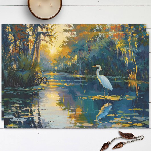 Florida Everglades Grote spijt schilderij Decoupag Tissuepapier