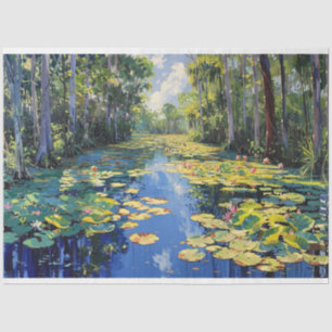 Florida Everglades River Bomen Schilderen Decoupag Tissuepapier