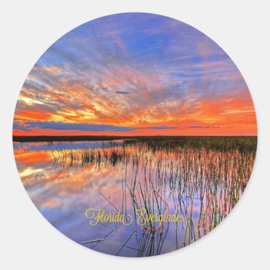 Florida Everglades, schilderachtig panorama, Ronde Sticker (Voorkant)
