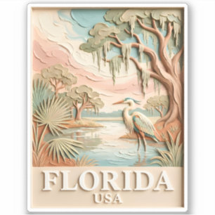 Florida Everglades Wilde Dieren Voge Textuur Lands Sticker