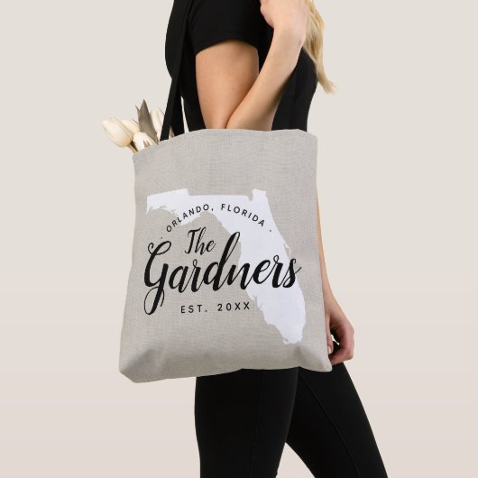 Florida Family Monogram State Canvas tas (Dichtbij)