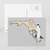 Florida FL Map & Space Shuttle Cartoon Art Motto Briefkaart (Voorkant / Achterkant)