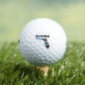 Florida FL Palm Tree en Beach Light Print Golfballen (Insitu Shirt)