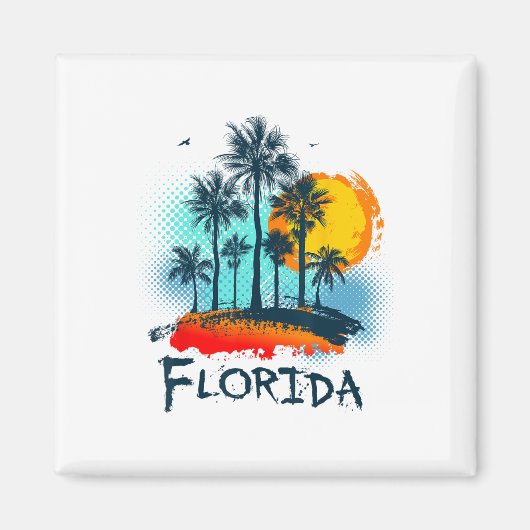 Florida Fl Summer Miami Vibes Beach Sunshine State Magneet (Voorkant)