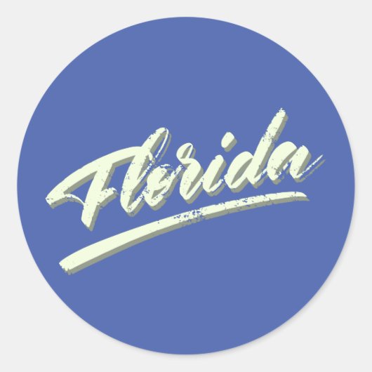 Florida FL Sunshine State Classic Round Sticker (Voorkant)
