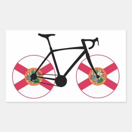 Florida Flag Cycling Rechthoekige Sticker (Voorkant)