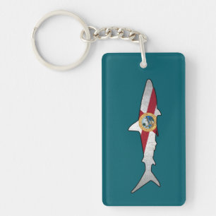 Florida flag shark outline sleutelhanger