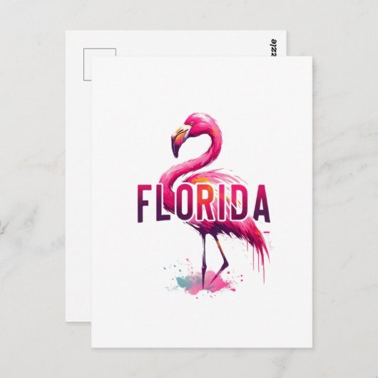 Florida, Flamingo, Postcrossing Briefkaart (Voorkant / Achterkant)