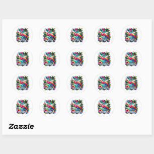 Florida, Flamingo, Ronde Sticker