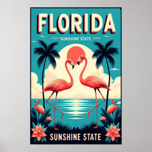  Florida Flamingo Travel Poster