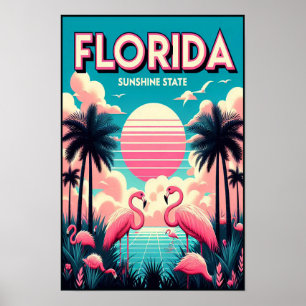  Florida Flamingo Travel Poster