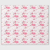 Florida Flamingo Tropical Beach Kerstfeestdag Cadeaupapier (Vlak)