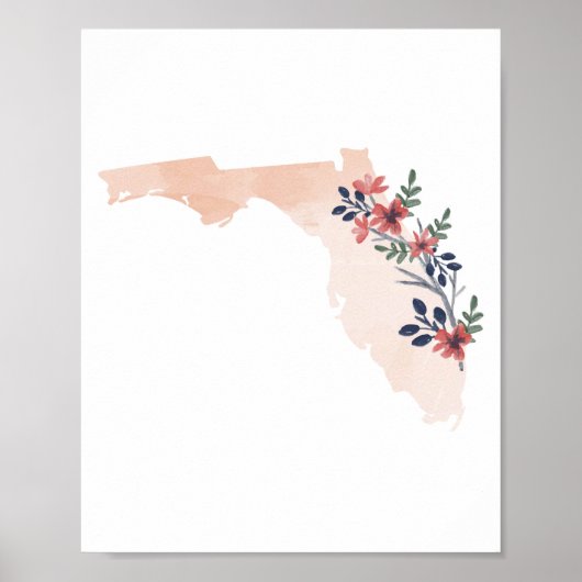 Florida Floral Waterverf staat Poster (Voorkant)