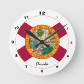 Florida&Florida vlag trendy mode /design USA Ronde Klok (Voorkant)
