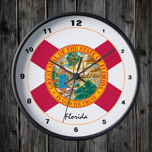 Florida&Florida vlag trendy mode /design USA Ronde Klok